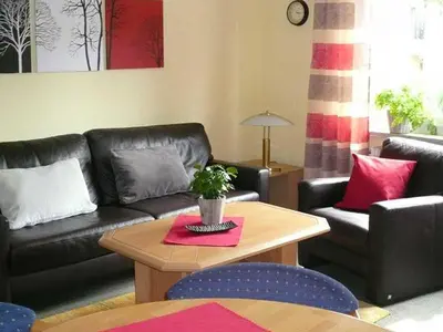 Ein Sitzbereich in der Unterkunft Ferienwohnungen Happe