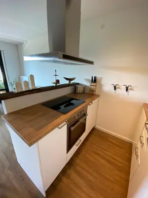 Küche/Küchenzeile in der Unterkunft luxuriöses Ferienapartment 