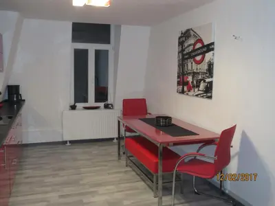 Ein Sitzbereich in der Unterkunft FeWo Witt - Annenburg