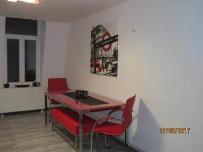 Ein Sitzbereich in der Unterkunft FeWo Witt - Annenburg