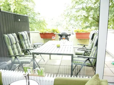 Ein Balkon oder eine Terrasse in der Unterkunft Apartment Gesamte Wohnung in Sankt Andreasberg mit Grill by Interhome
