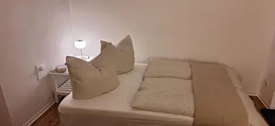 Ein Sitzbereich in der Unterkunft Ferienwohnung unter der Hammwarte