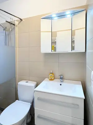 Ein Badezimmer in der Unterkunft Waldfee