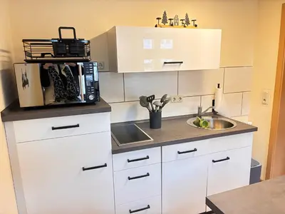 Küche/Küchenzeile in der Unterkunft Ferienwohnung Osterwieck Mittelstraße 4