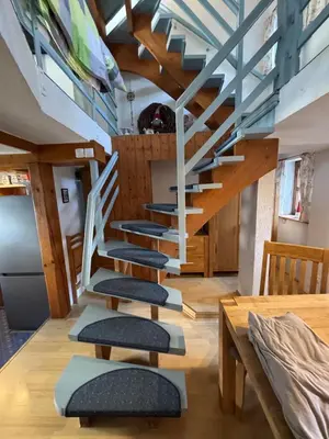 Ein Sitzbereich in der Unterkunft Ferienhaus Winkelwerk