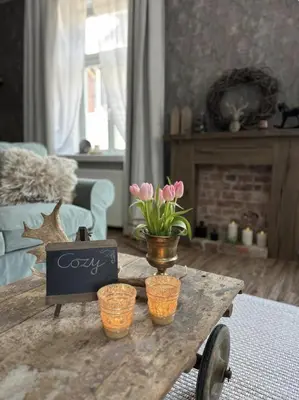 Ein Sitzbereich in der Unterkunft Cozy Chalet