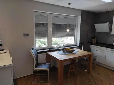 Küche/Küchenzeile in der Unterkunft Ferienwohnung Harzoase