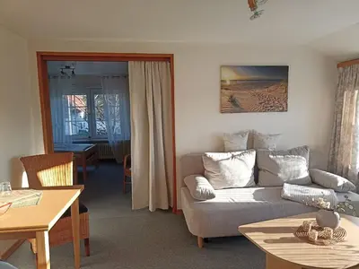 Ein Sitzbereich in der Unterkunft Ferienwohnung nahe Goslar und am Harzrand