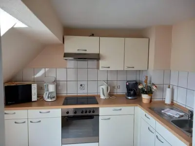 Küche/Küchenzeile in der Unterkunft Ferienwohnung nahe Goslar und am Harzrand