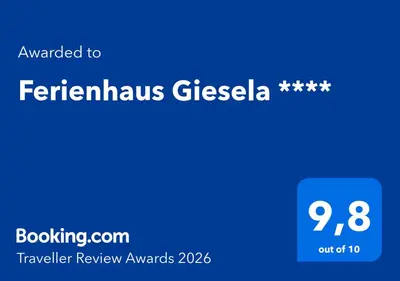 Ein Zertifikat, Auszeichnung, Logo oder anderes Dokument, das in der Unterkunft Ferienhaus Giesela **** ausgestellt ist