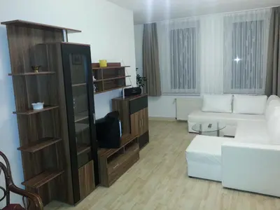 Ein Sitzbereich in der Unterkunft Ferienwohnung am Markt