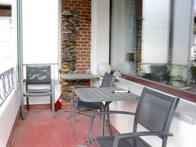 Ein Sitzbereich in der Unterkunft Ferienwohnung Hudewusch