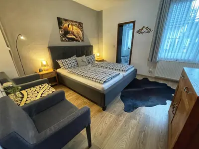 Ein Bett oder Betten in einem Zimmer der Unterkunft Pension Trautheim - Am Stadtpark