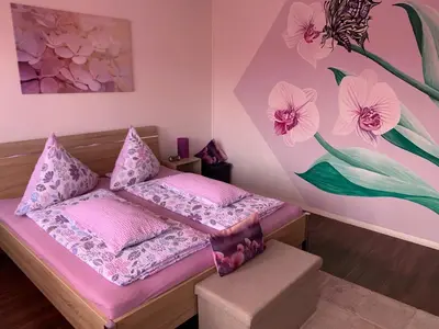 Ein Sitzbereich in der Unterkunft Ferienhaus am Geiersberg
