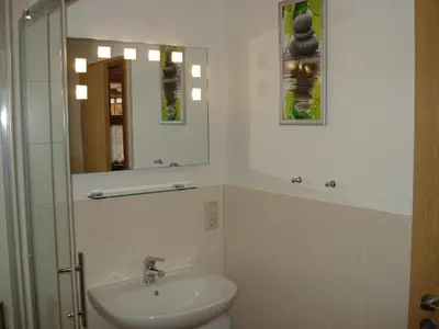 Ein Badezimmer in der Unterkunft Ferienhaus am Oeringer Tor