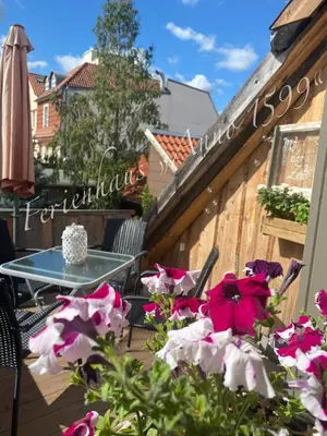 Ein Balkon oder eine Terrasse in der Unterkunft Ferienhaus Anno 1599