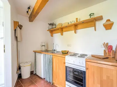 Küche/Küchenzeile in der Unterkunft Helle Wohnung mit Terrasse und Sauna