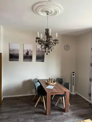 Ein Sitzbereich in der Unterkunft Ferienwohnung Baars