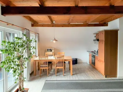 Küche/Küchenzeile in der Unterkunft Ferienwohnung Stricker B, Balkon 1/2