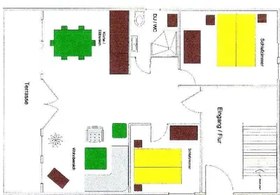Grundriss der Unterkunft Ferienwohnung Stricker Typ B, Balkon 2/2