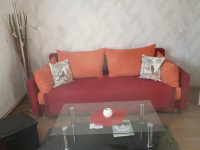 Ein Sitzbereich in der Unterkunft Ferienhaus ANNE