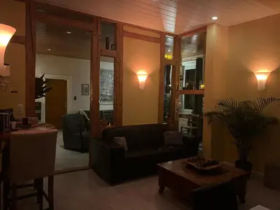 Ein Sitzbereich in der Unterkunft Haus am See