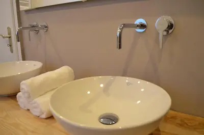 Ein Badezimmer in der Unterkunft Ferienhaus Sauerzapf mit Saunabereich 16 Personen