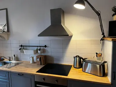 Küche/Küchenzeile in der Unterkunft Ferienwohnung 