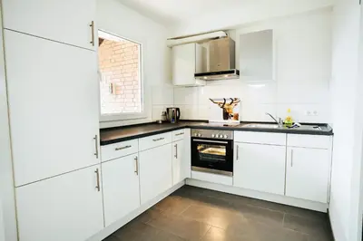 Küche/Küchenzeile in der Unterkunft Ferienwohnung BöseHansen