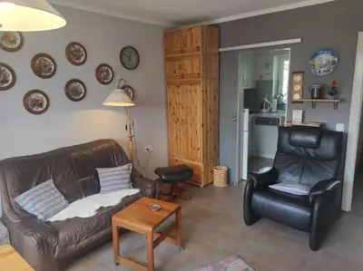 Ein Sitzbereich in der Unterkunft Ferienwohnung Schüler - Paradies