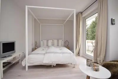 Ein Bett oder Betten in einem Zimmer der Unterkunft Ferienwohnung Zweisamkeit