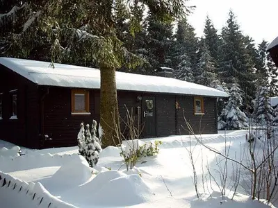 Hüttenflair am See mit Kamin im Winter