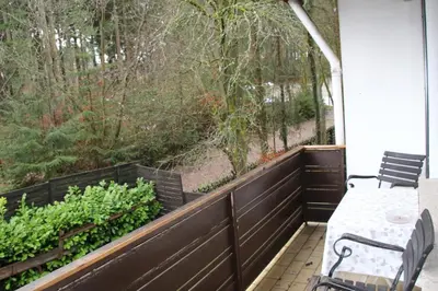 Ein Balkon oder eine Terrasse in der Unterkunft Ferienwohnung Schmidt