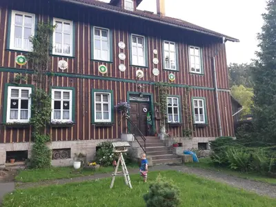 Ein Garten an der Unterkunft Alte Forsterei