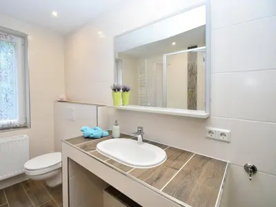Ein Badezimmer in der Unterkunft Gruppen- Ferienhaus in Wieda