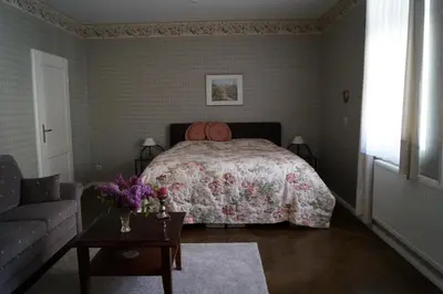 Ein Bett oder Betten in einem Zimmer der Unterkunft Ferienwohnung Trenkel