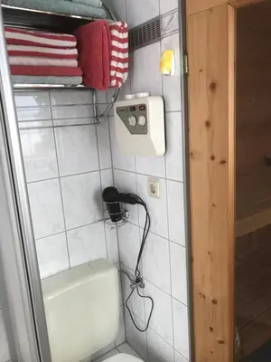 Ein Badezimmer in der Unterkunft Ferienwohnung Hoppelnase mit eigener Sauna