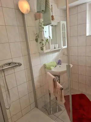 Ein Badezimmer in der Unterkunft Haus am Waldesrand