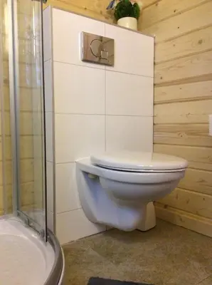 Ein Badezimmer in der Unterkunft Blockhäuser Harzblick