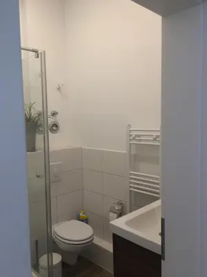 Ein Badezimmer in der Unterkunft FeWo Gut Ohlhof