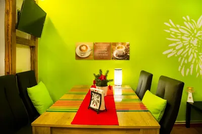 Ein Sitzbereich in der Unterkunft Ferienwohnung Goslar Runenhaus