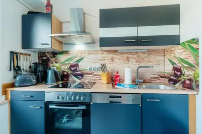 Küche/Küchenzeile in der Unterkunft Terrassenhaus Waldblick 637