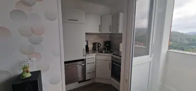 Küche/Küchenzeile in der Unterkunft Brockenblick