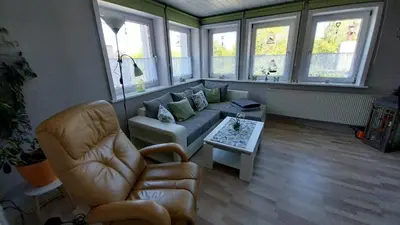Ein Sitzbereich in der Unterkunft Ferienwohnung Margarete