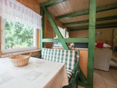 Ein Bett oder Betten in einem Zimmer der Unterkunft Bungalow in Neustadt nahe Barbarossa Höhle