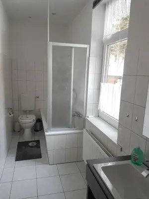 Ein Badezimmer in der Unterkunft Zur Alten Oberförsterei