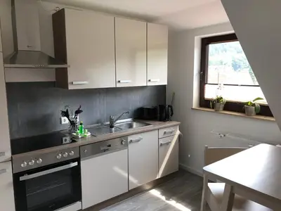 Küche/Küchenzeile in der Unterkunft Harzer Ferienlodge