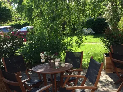 Ein Garten an der Unterkunft Apartmenthaus im Stieg