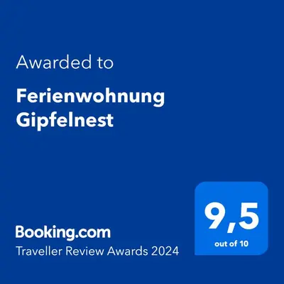 Ein Zertifikat, Auszeichnung, Logo oder anderes Dokument, das in der Unterkunft Ferienwohnung Gipfelnest ausgestellt ist