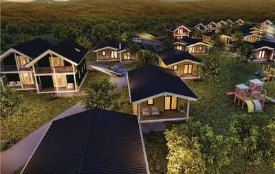 Das Gebäude in dem sich das Ferienhaus befindet